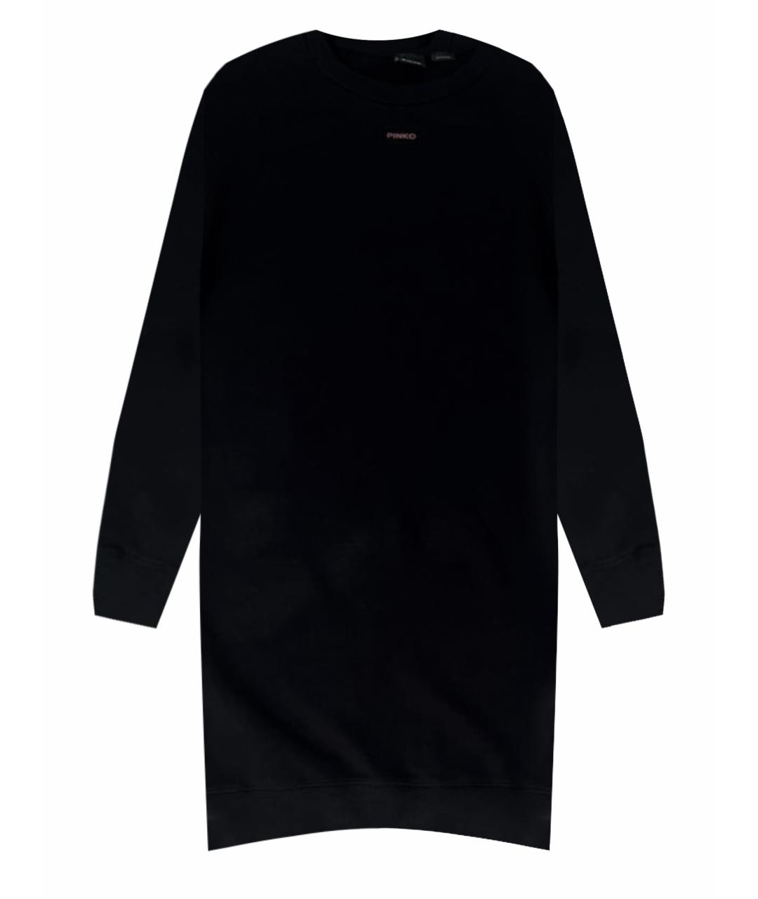 PINKO Черное хлопковое повседневное платье, фото 1