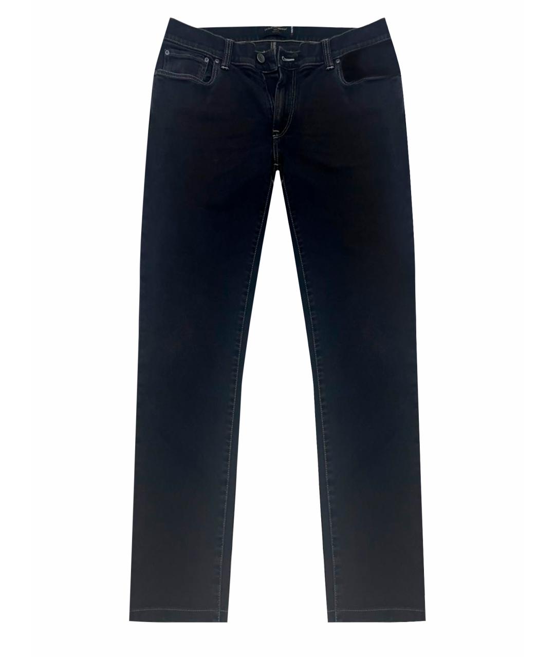 DOLCE&GABBANA Антрацитовые хлопко-эластановые прямые джинсы, фото 1