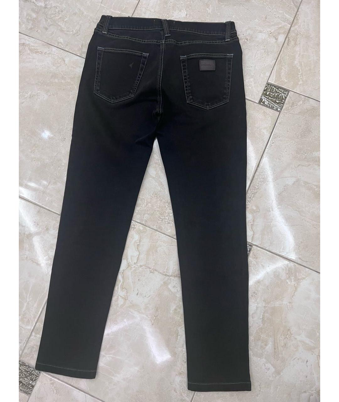 DOLCE&GABBANA Антрацитовые хлопко-эластановые прямые джинсы, фото 7