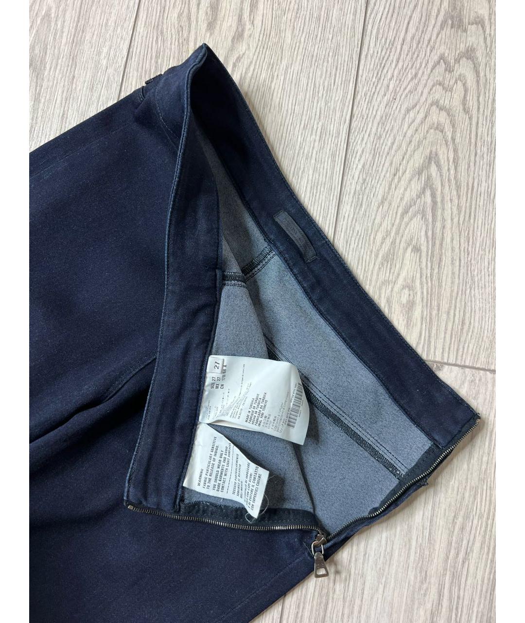 PRADA Темно-синие хлопко-эластановые джинсы слим, фото 4