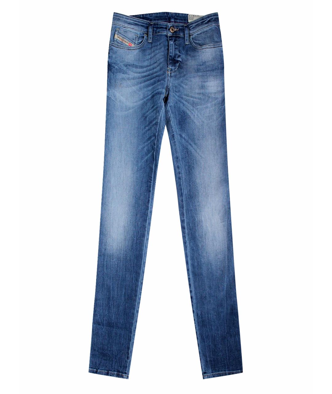 DIESEL Голубые хлопко-эластановые джинсы слим, фото 1