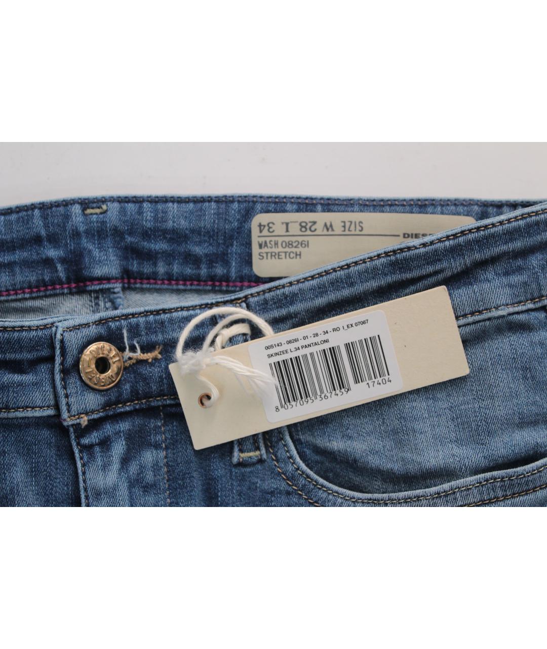 DIESEL Голубые хлопко-эластановые джинсы слим, фото 4