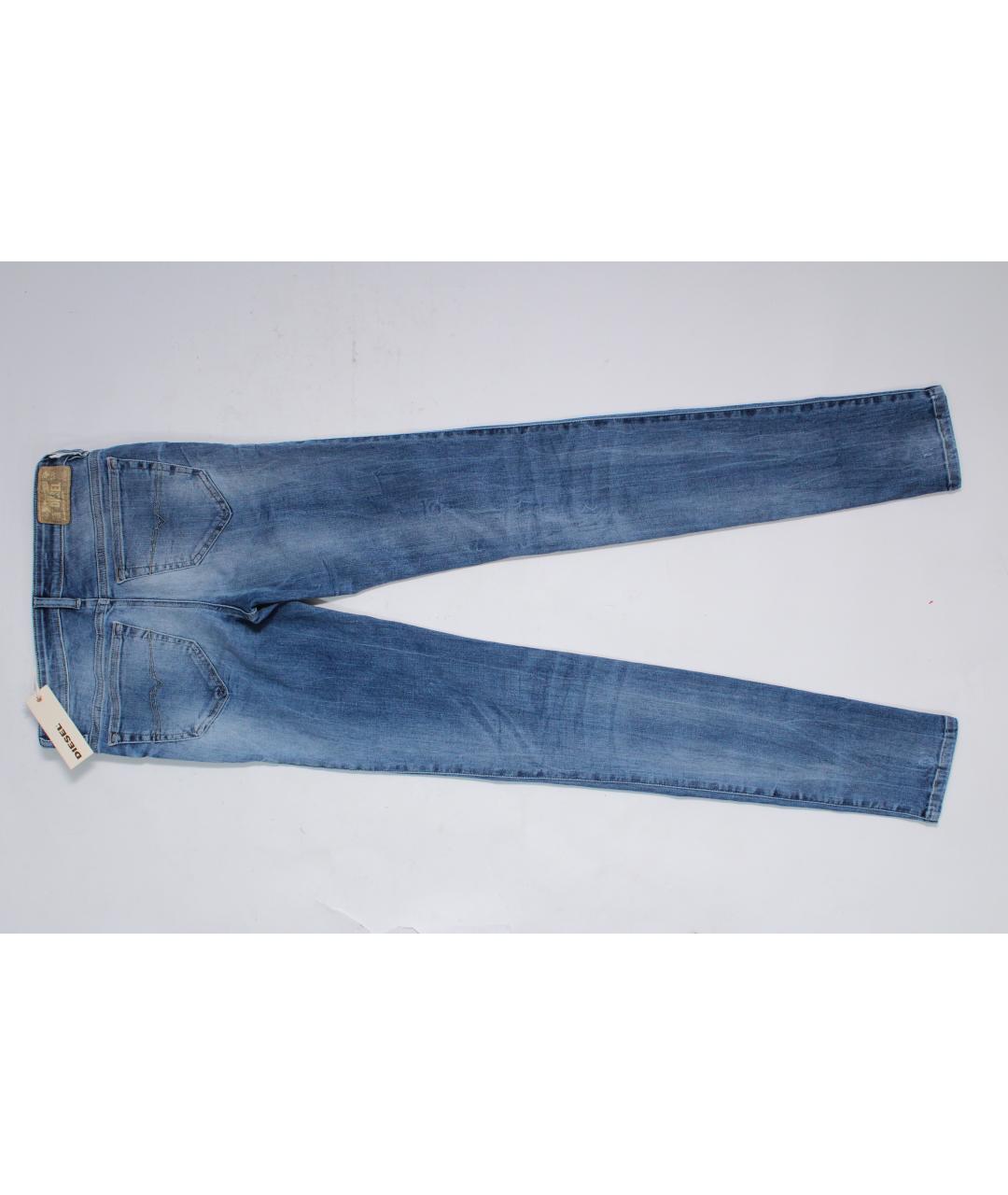 DIESEL Голубые хлопко-эластановые джинсы слим, фото 5