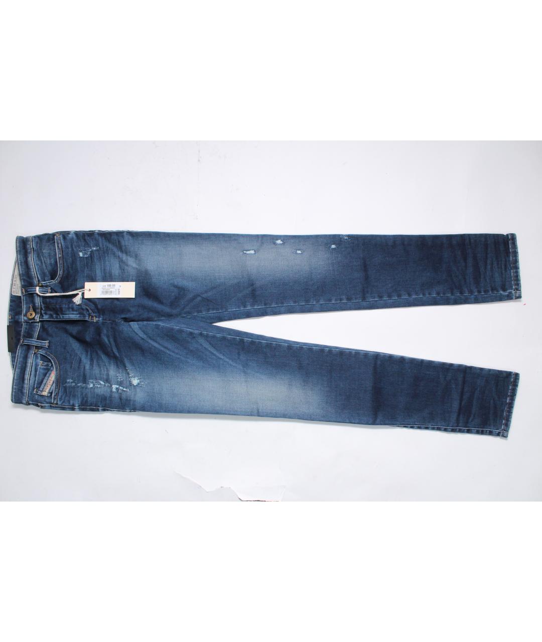 DIESEL Голубые хлопко-эластановые джинсы слим, фото 10