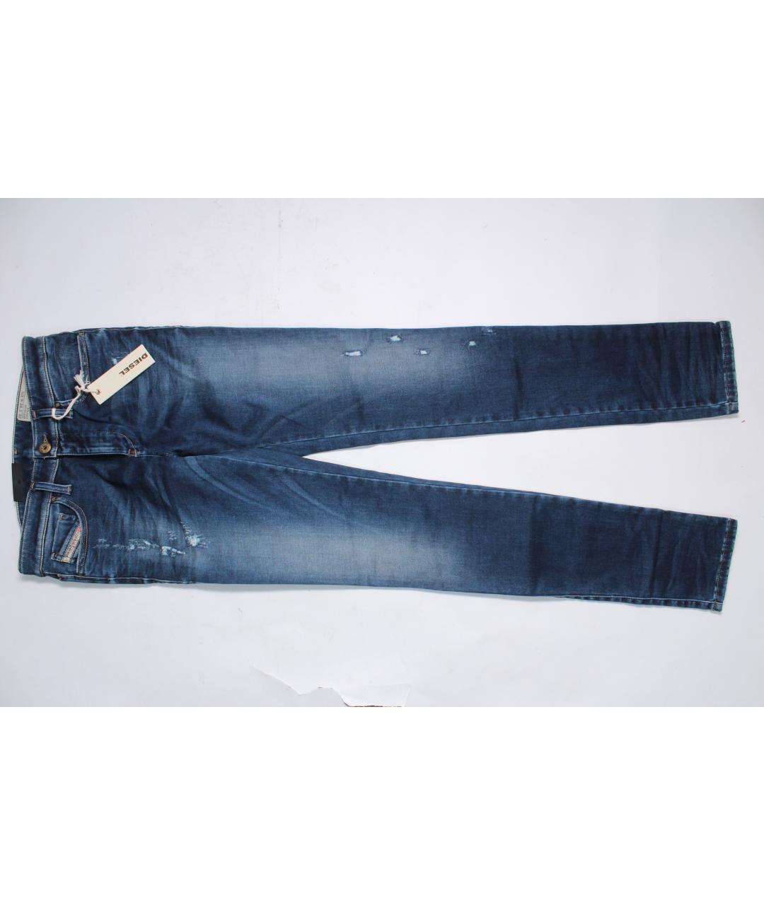 DIESEL Голубые хлопко-эластановые джинсы слим, фото 3