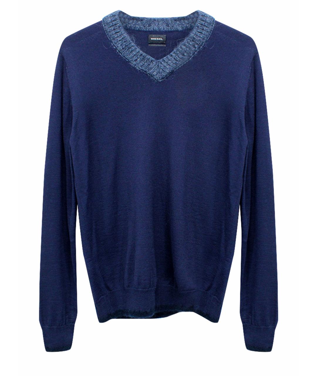 DIESEL Темно-синий шерстяной джемпер / свитер, фото 1