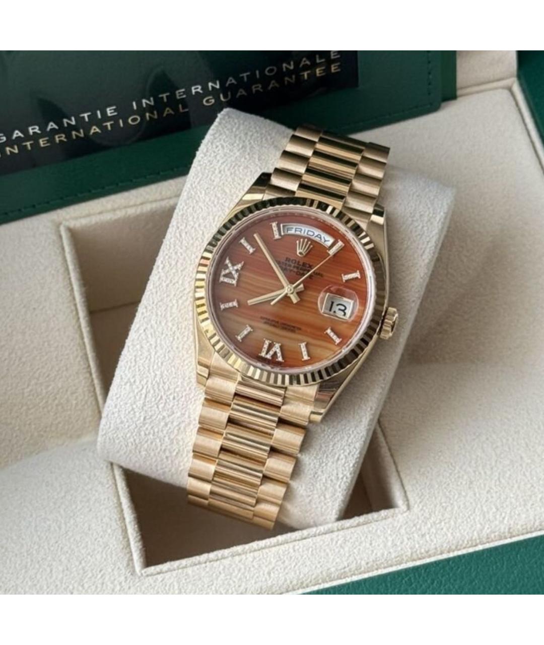 ROLEX Оранжевое часы из розового золота, фото 3