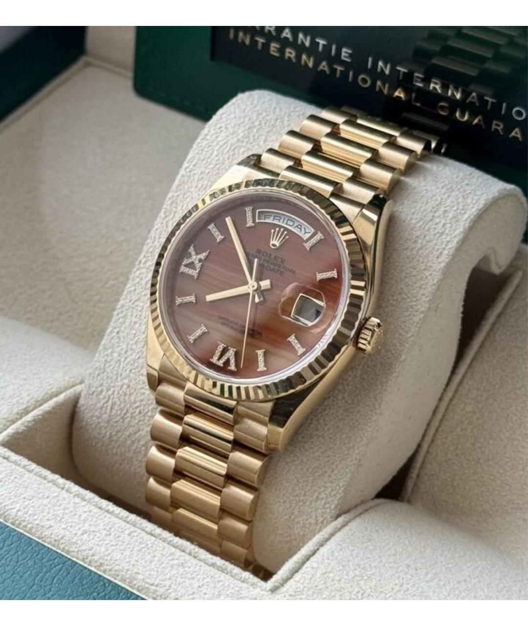 ROLEX Оранжевое часы из розового золота, фото 2