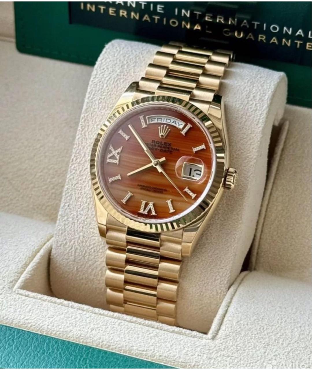 ROLEX Оранжевое часы из розового золота, фото 7