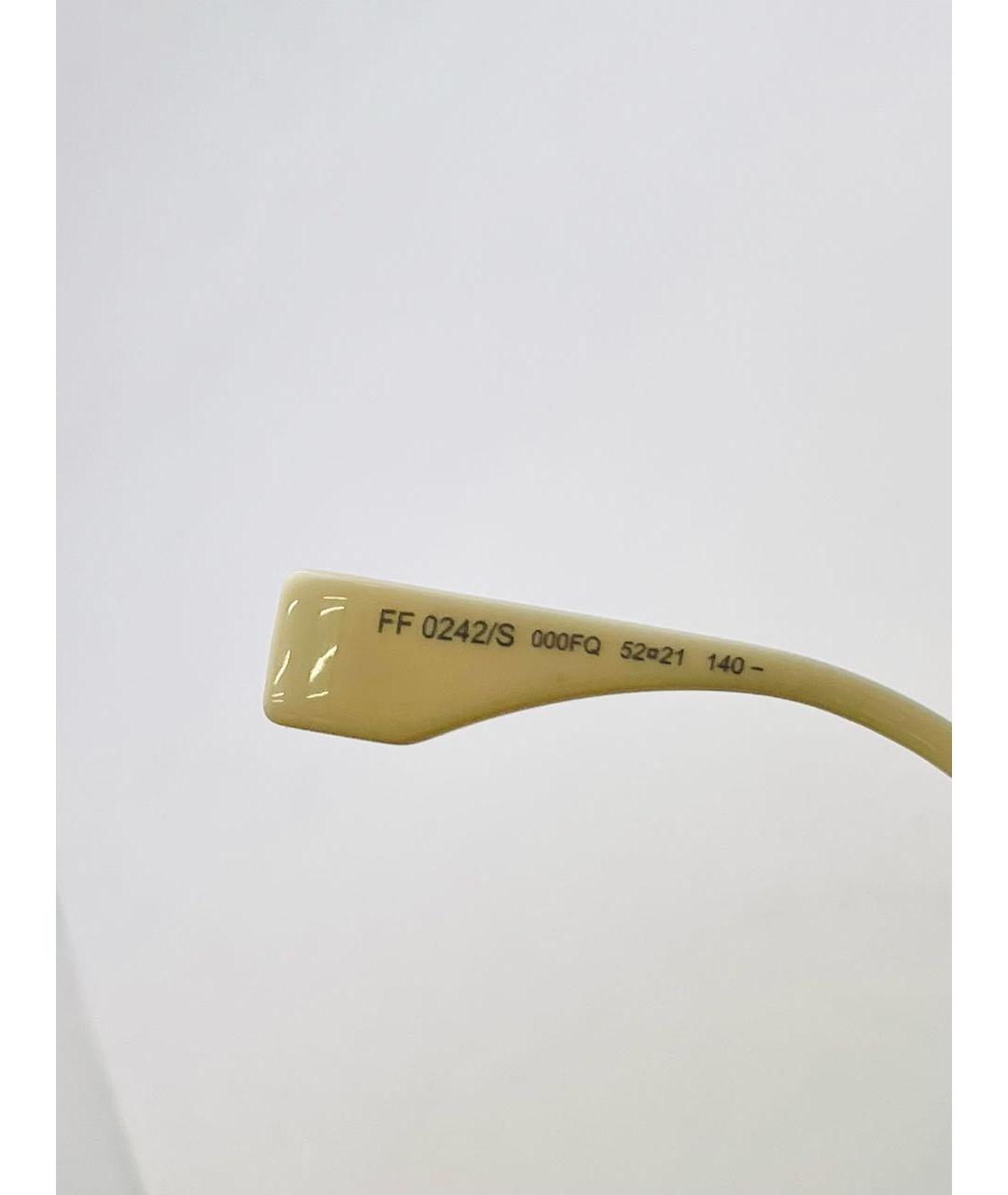 FENDI Золотые металлические солнцезащитные очки, фото 5