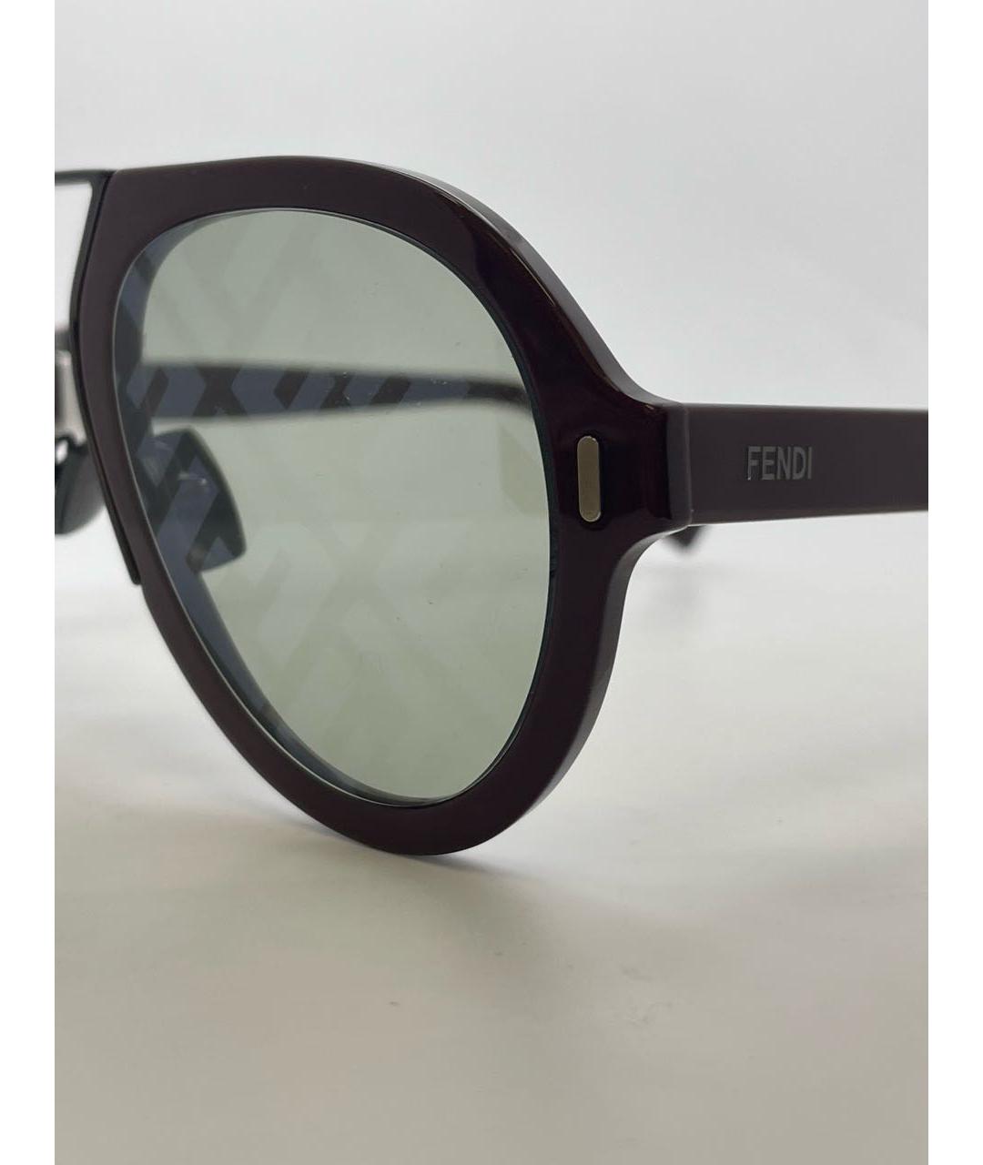 FENDI Бордовые пластиковые солнцезащитные очки, фото 3