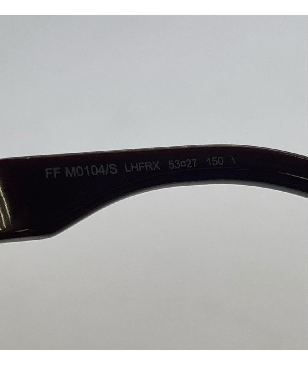 FENDI Бордовые пластиковые солнцезащитные очки, фото 6