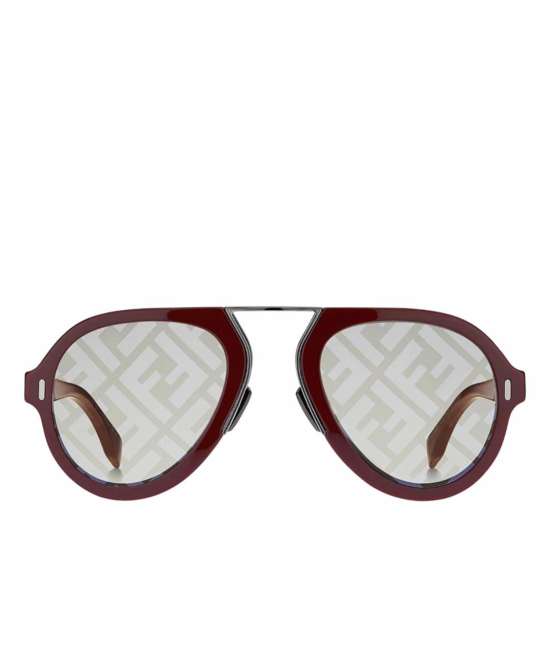 FENDI Бордовые пластиковые солнцезащитные очки, фото 1