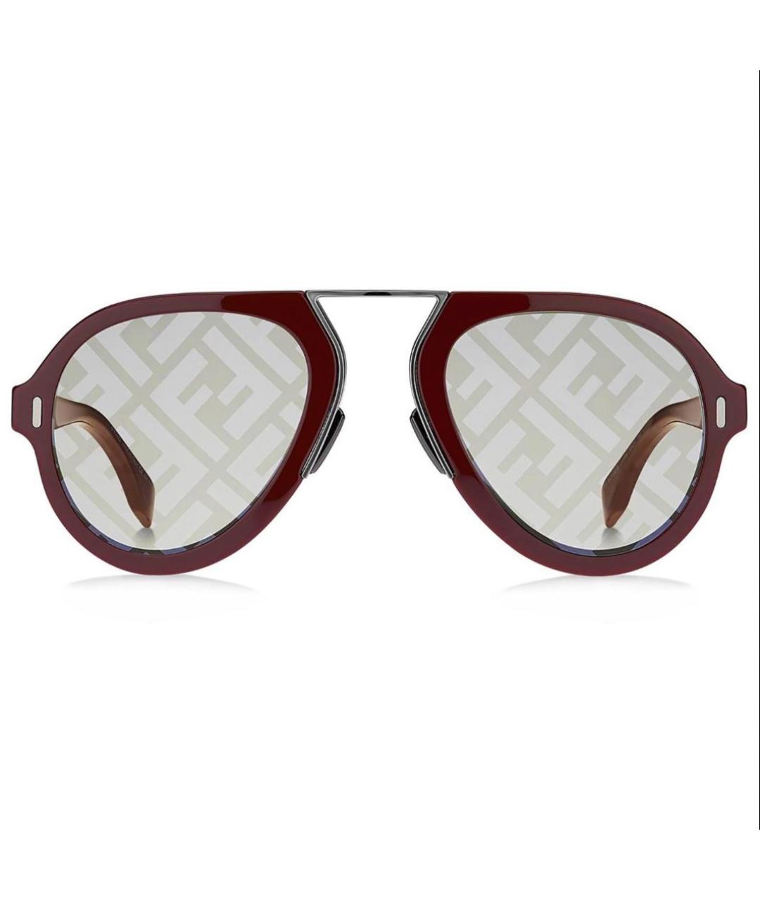 FENDI Бордовые пластиковые солнцезащитные очки, фото 9