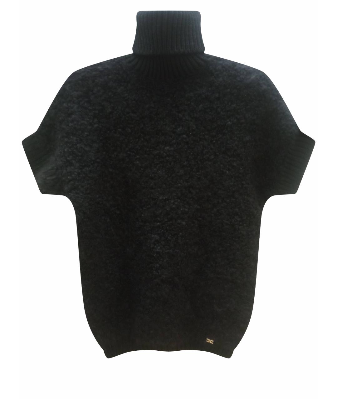 ELISABETTA FRANCHI Черный шерстяной джемпер / свитер, фото 1