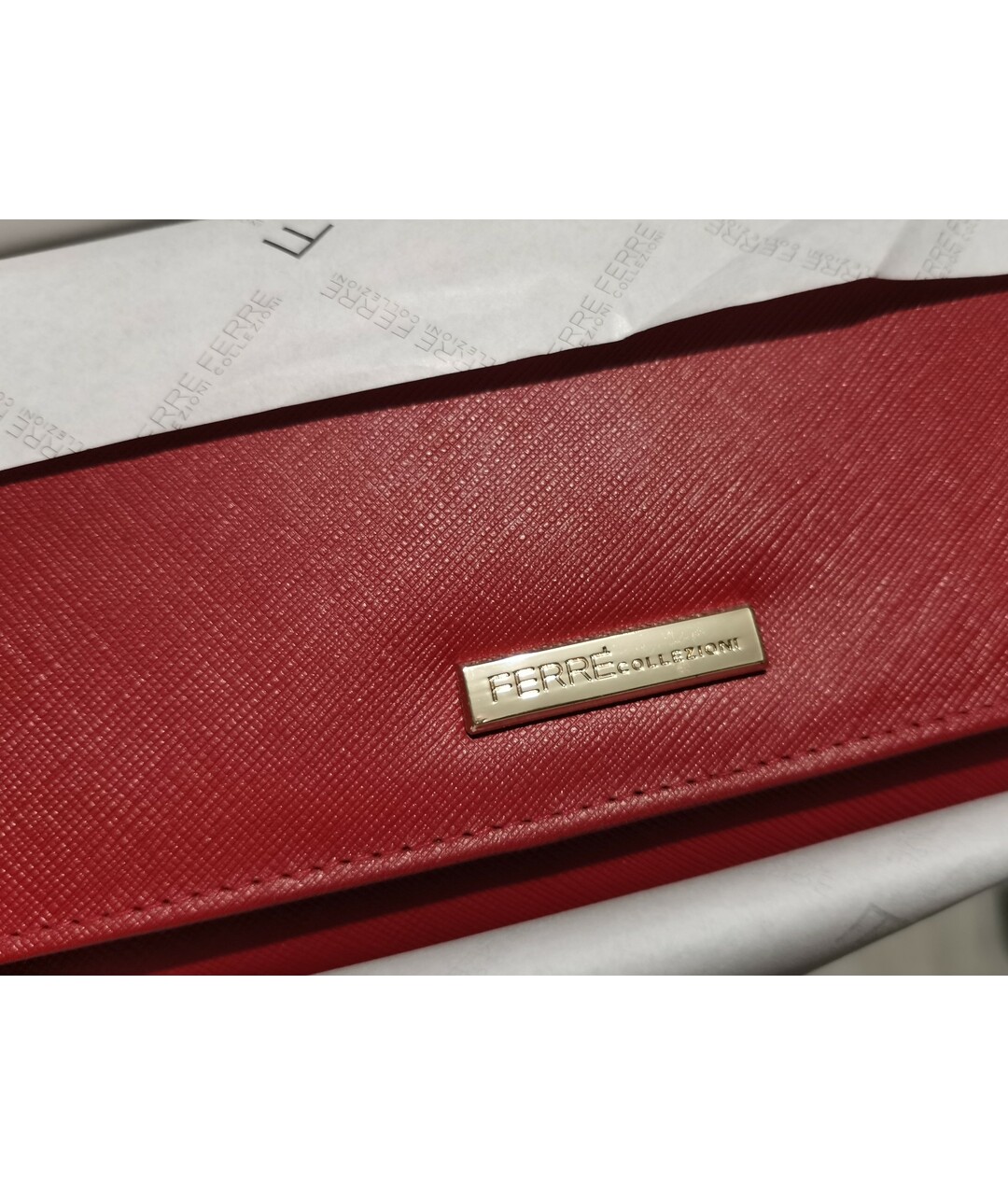 GIANFRANCO FERRE Красный кожаный кошелек, фото 8