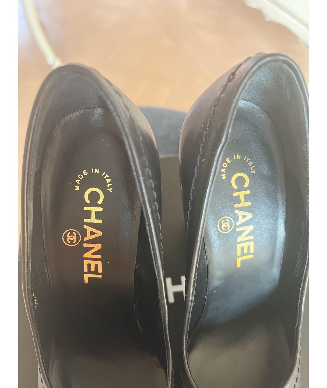 CHANEL PRE-OWNED Черные кожаные туфли, фото 8