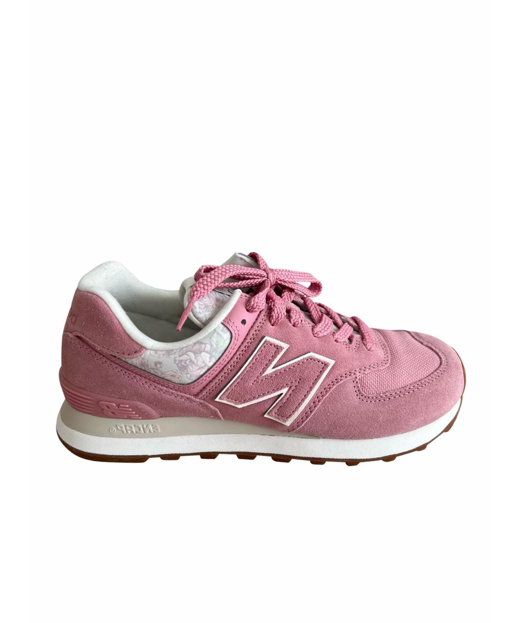 NEW BALANCE Розовые замшевые кроссовки, фото 1