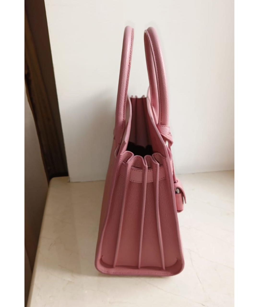 SAINT LAURENT Розовая сумка с короткими ручками, фото 2