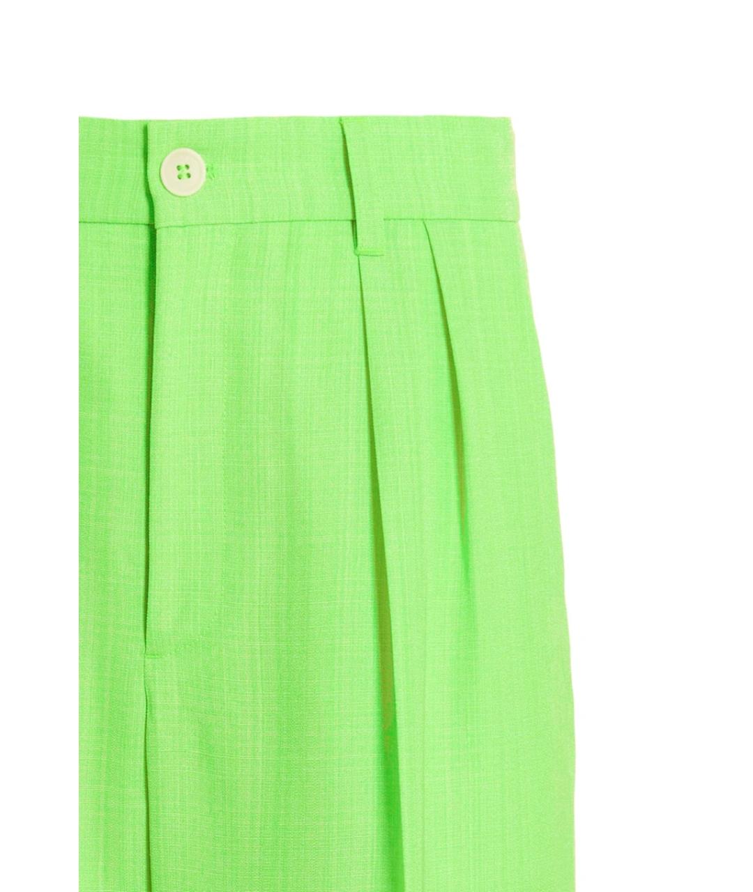 JACQUEMUS Зеленые прямые брюки, фото 2