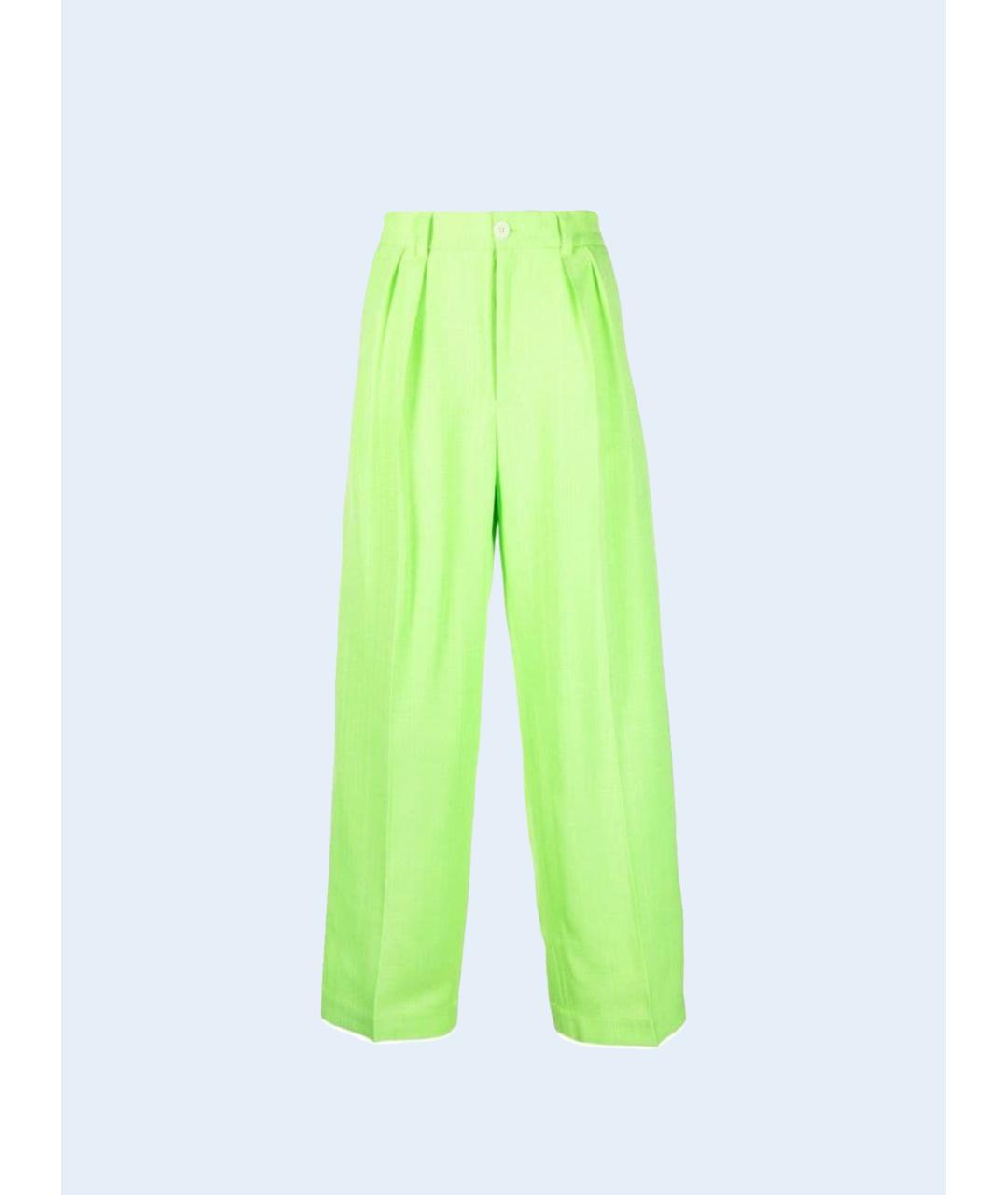 JACQUEMUS Зеленые прямые брюки, фото 6