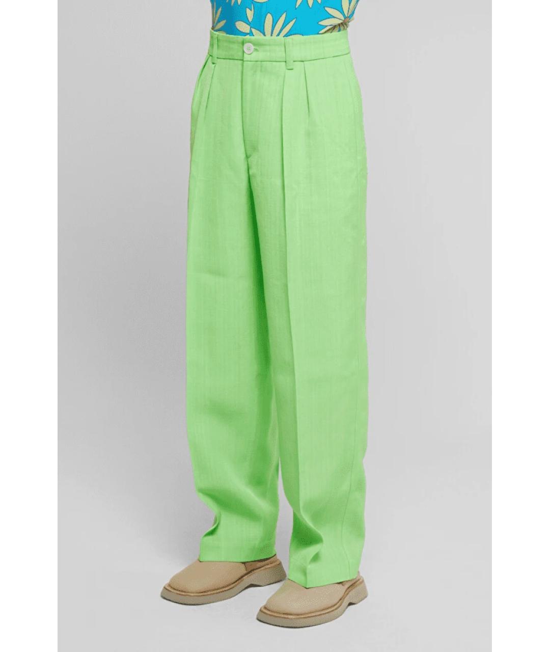 JACQUEMUS Зеленые прямые брюки, фото 4