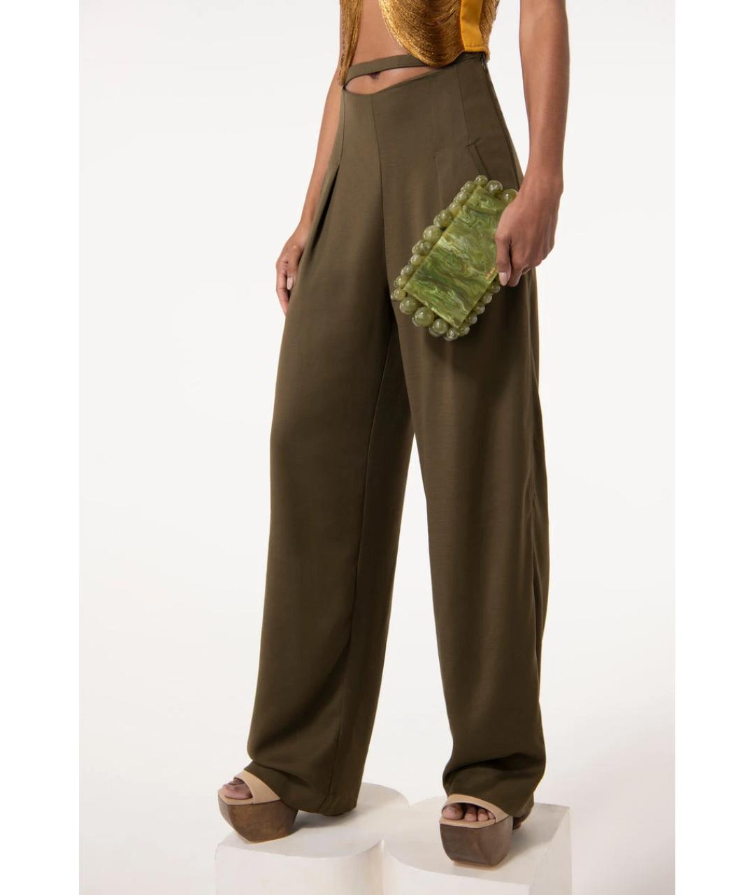 CULT GAIA Зеленые прямые брюки, фото 5
