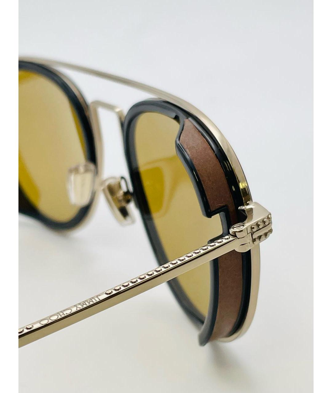 JIMMY CHOO Горчичные металлические солнцезащитные очки, фото 3