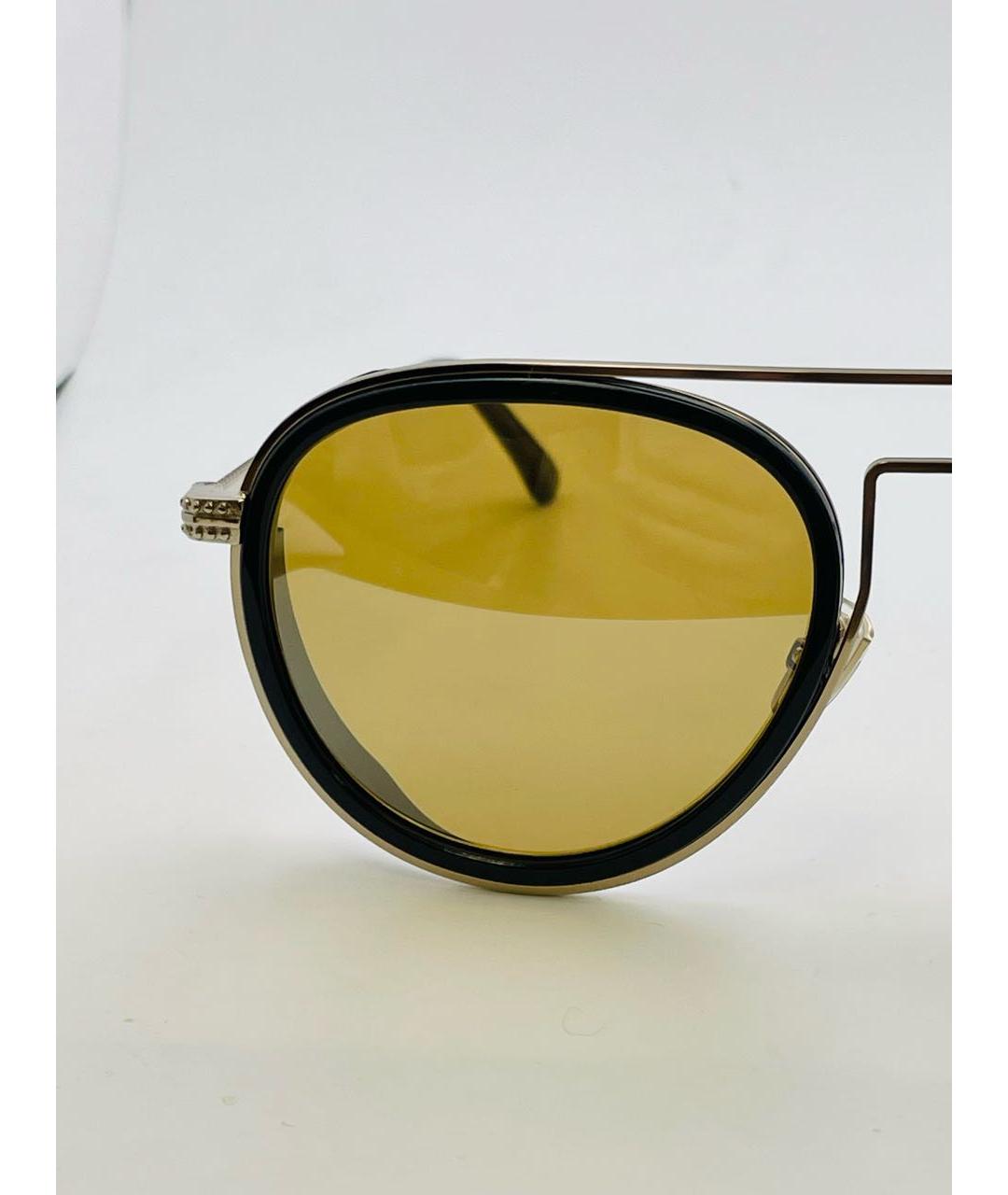 JIMMY CHOO Горчичные металлические солнцезащитные очки, фото 2