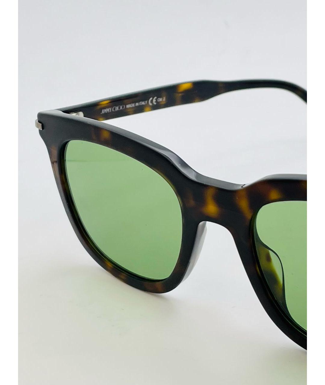 JIMMY CHOO Коричневые пластиковые солнцезащитные очки, фото 8