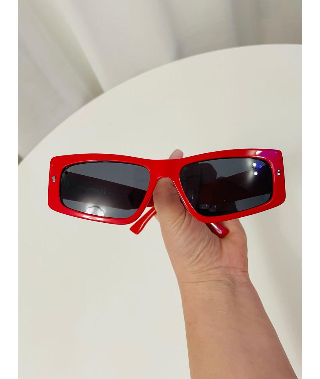DSQUARED2 Красные пластиковые солнцезащитные очки, фото 5