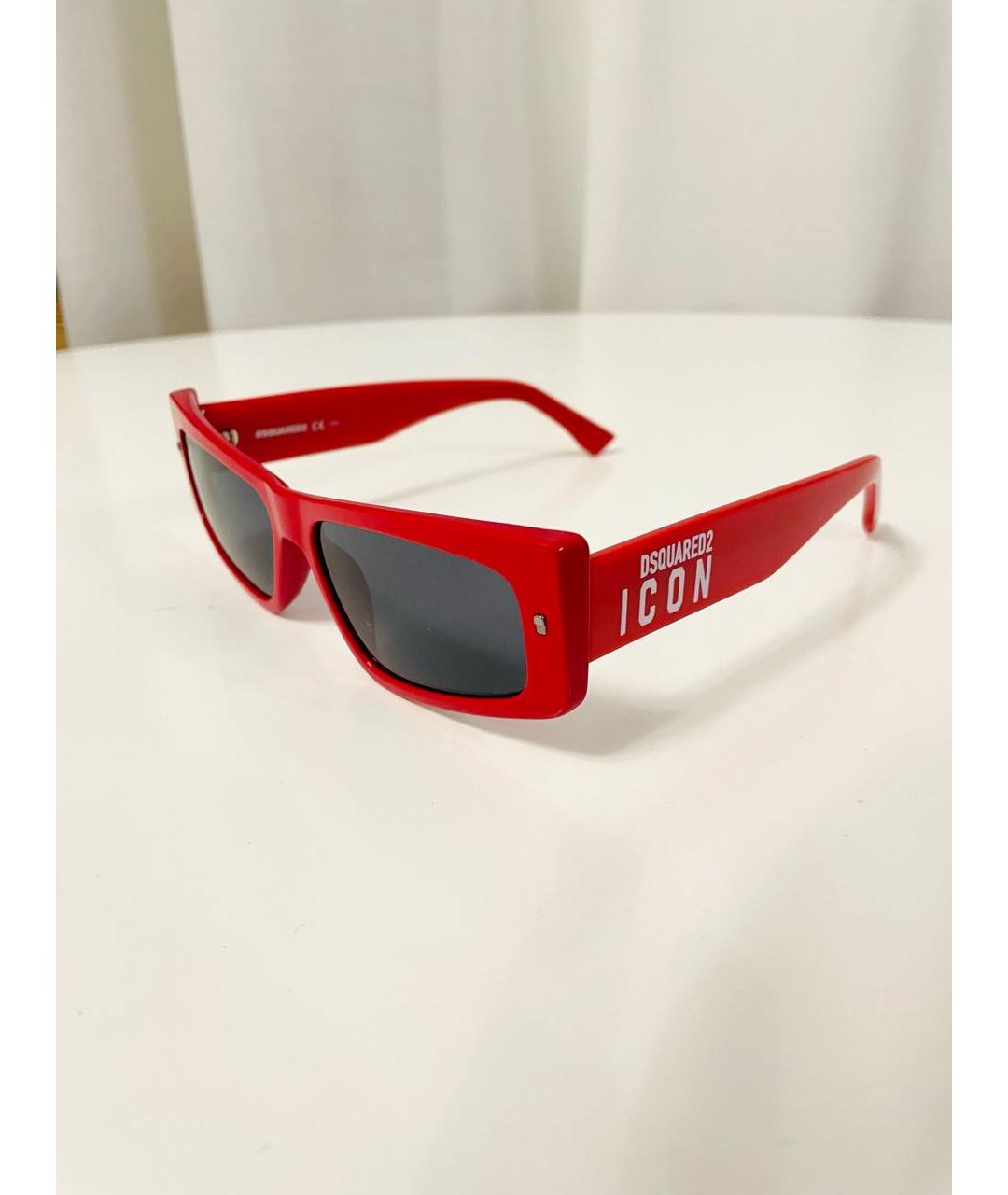 DSQUARED2 Красные пластиковые солнцезащитные очки, фото 3