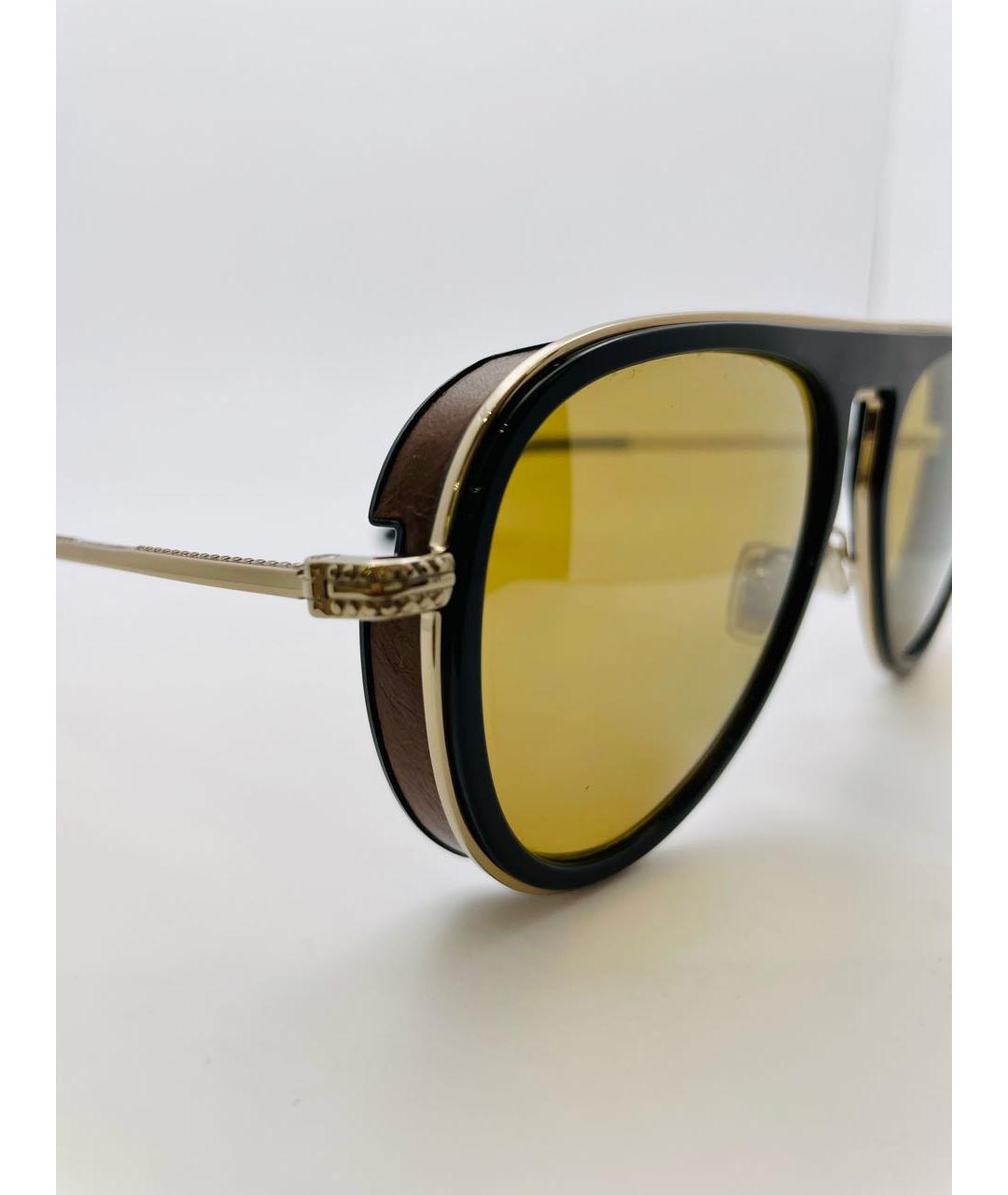 JIMMY CHOO Горчичные металлические солнцезащитные очки, фото 3