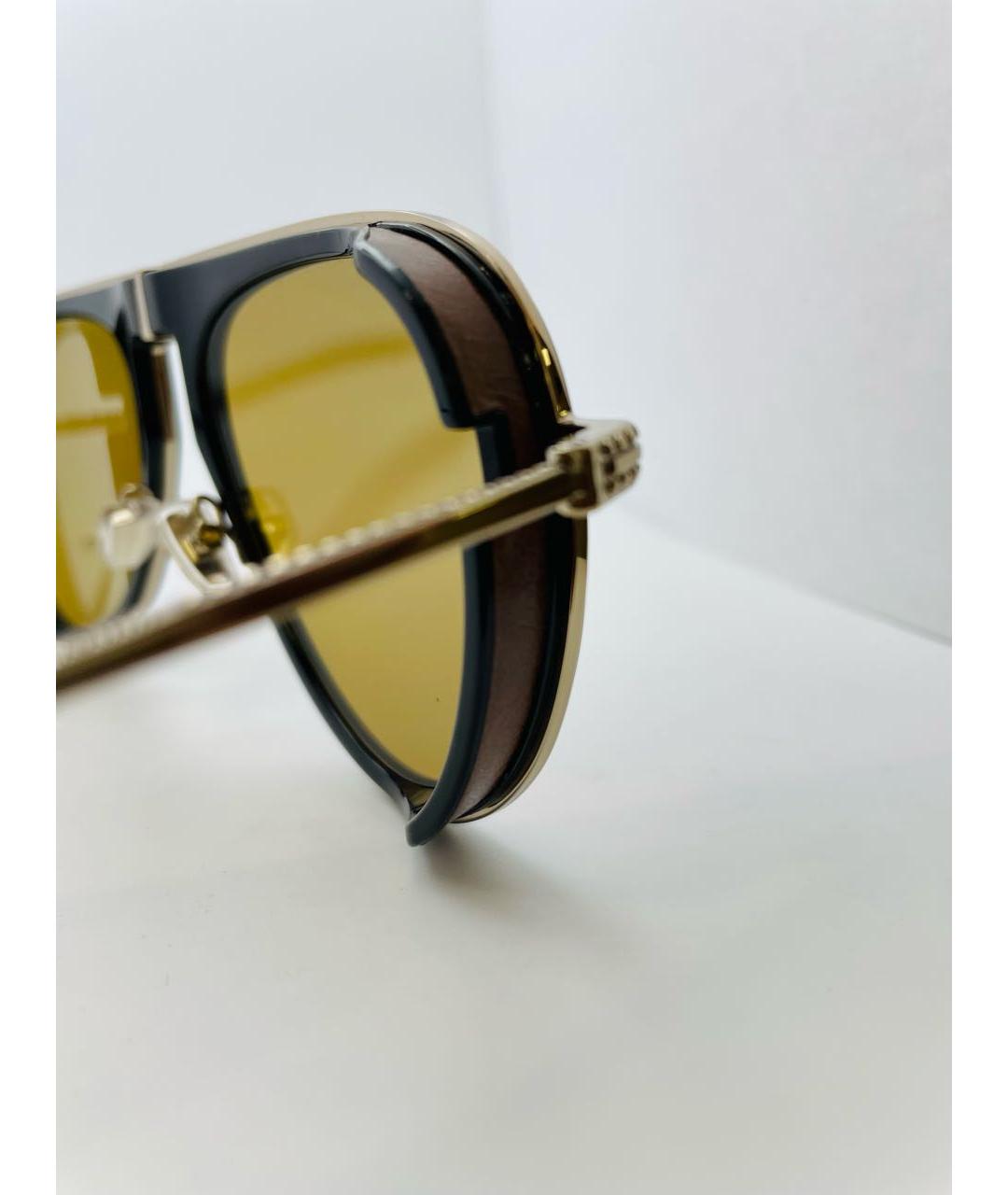 JIMMY CHOO Горчичные металлические солнцезащитные очки, фото 4