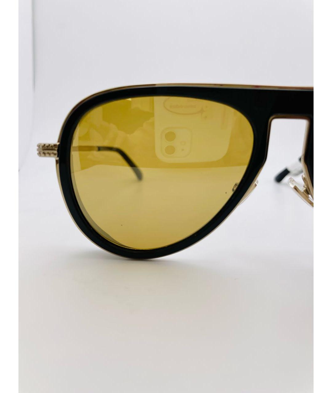 JIMMY CHOO Горчичные металлические солнцезащитные очки, фото 2