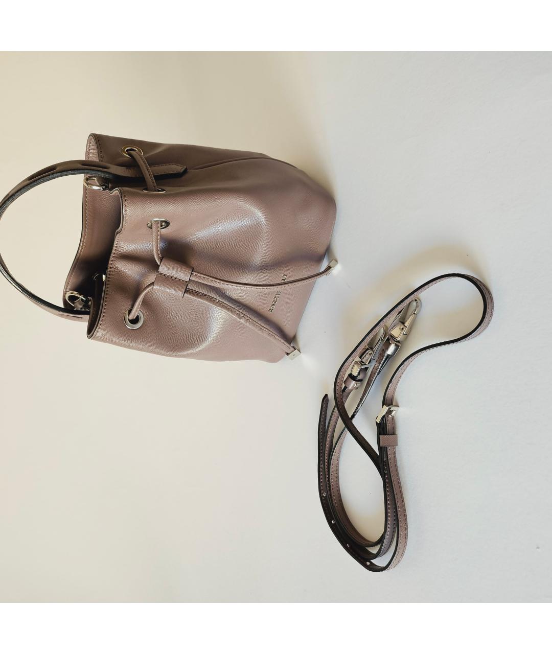 COCCINELLE Бежевая кожаная сумка с короткими ручками, фото 7