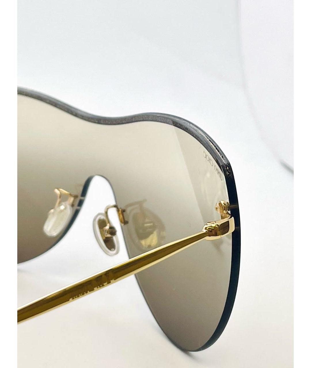 JIMMY CHOO Коричневые металлические солнцезащитные очки, фото 2