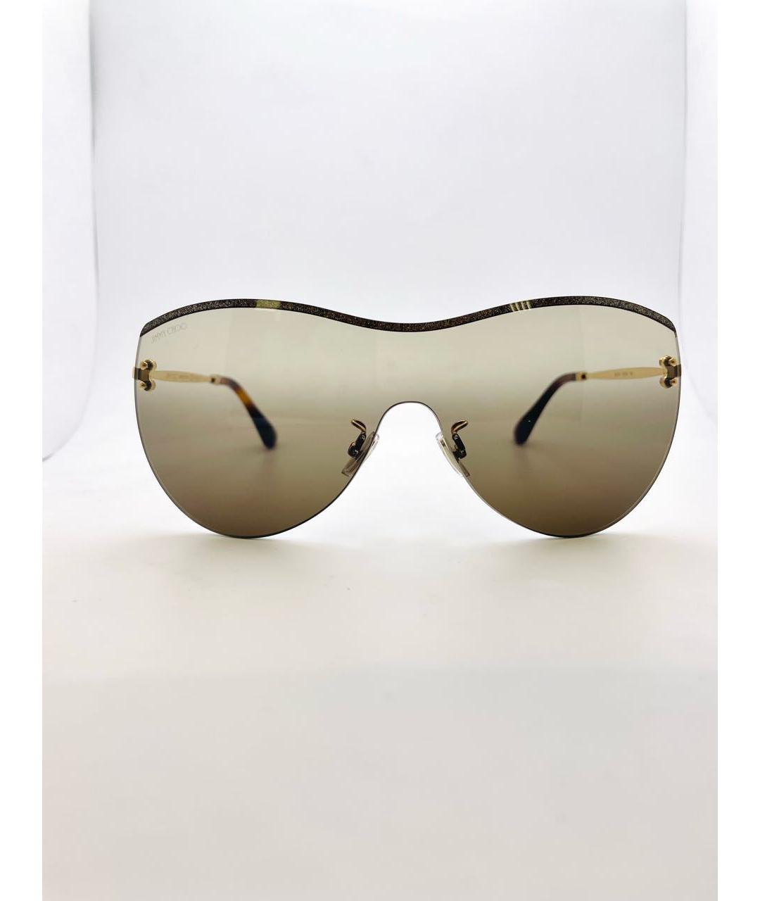 JIMMY CHOO Коричневые металлические солнцезащитные очки, фото 6