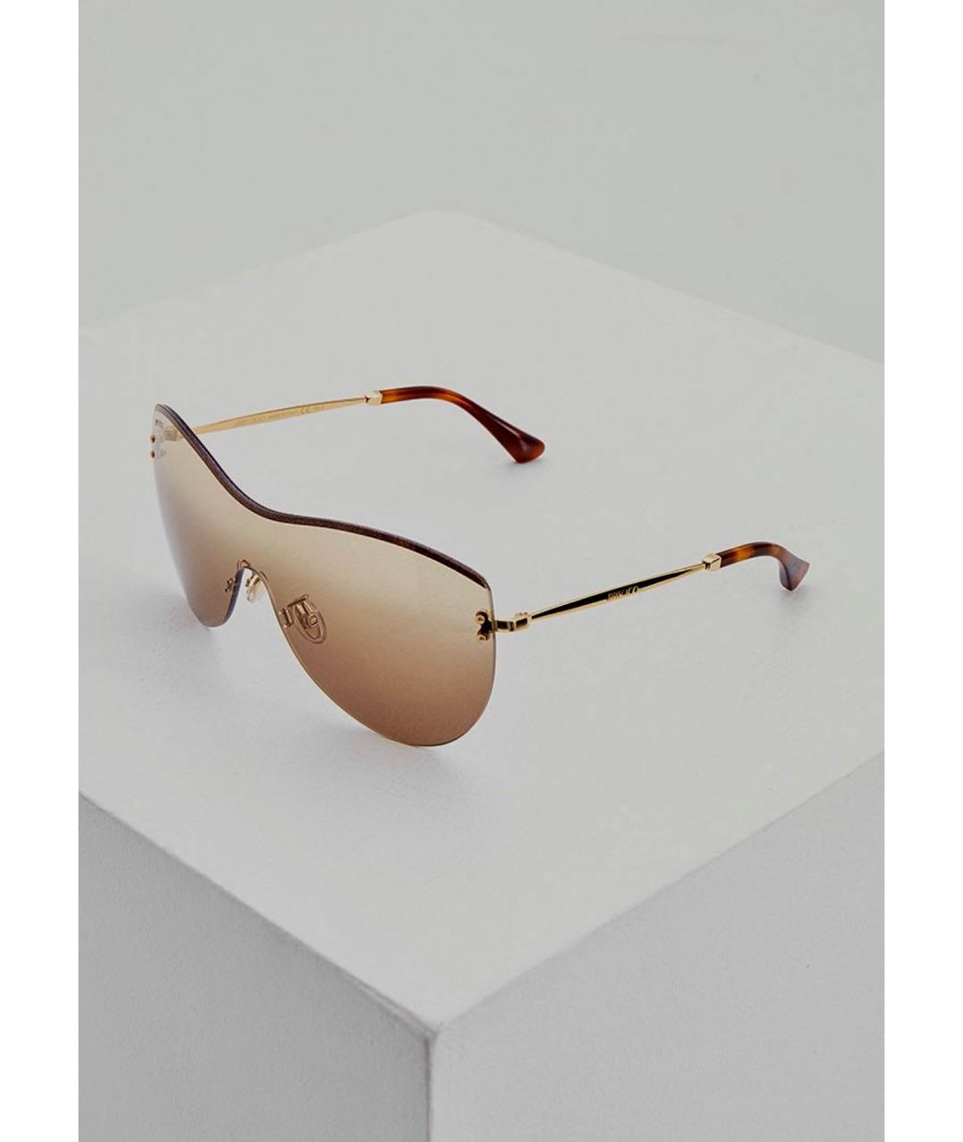 JIMMY CHOO Коричневые металлические солнцезащитные очки, фото 8