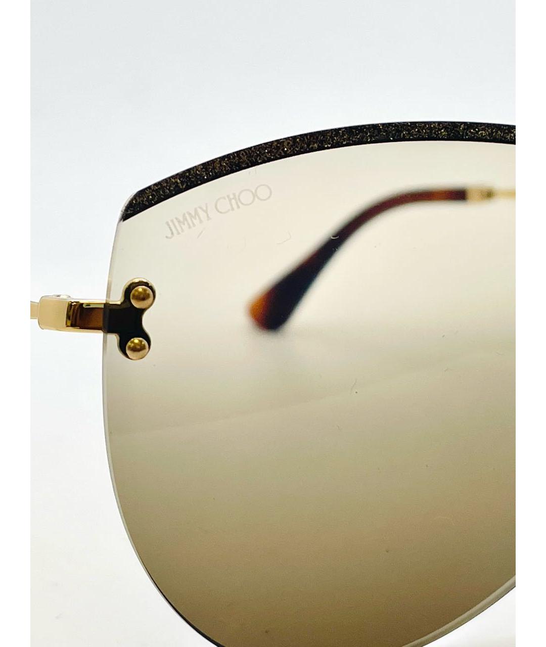 JIMMY CHOO Коричневые металлические солнцезащитные очки, фото 5