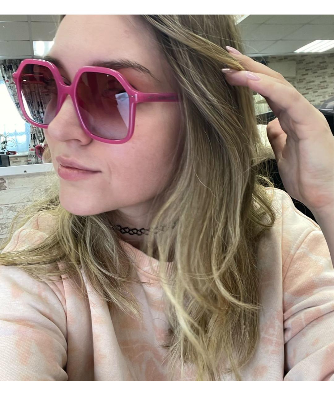 ISABEL MARANT Розовые пластиковые солнцезащитные очки, фото 7