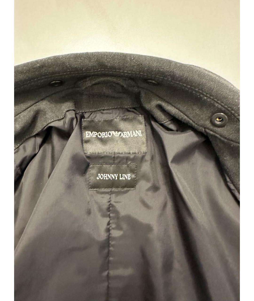 EMPORIO ARMANI Антрацитовая полиэстеровая куртка, фото 3