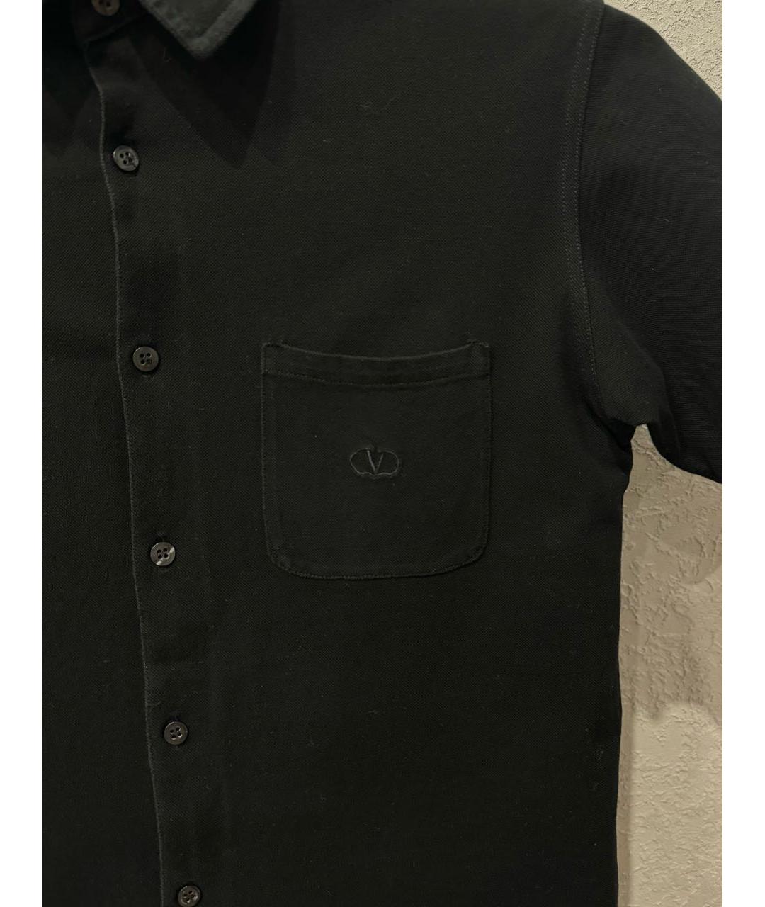 VALENTINO Черная хлопковая кэжуал рубашка, фото 2