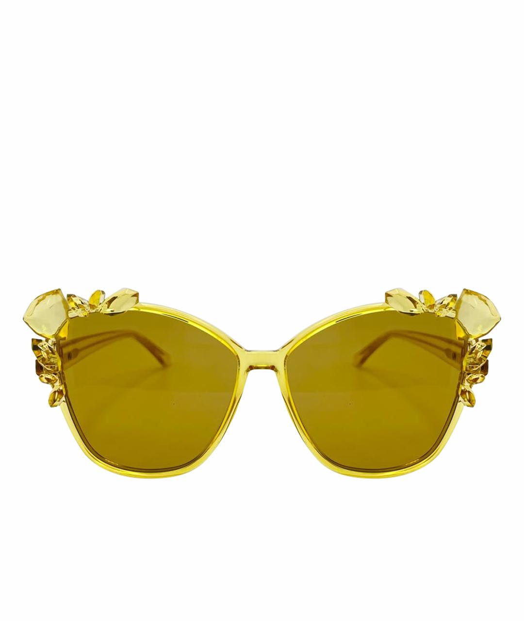 JIMMY CHOO Желтые пластиковые солнцезащитные очки, фото 1