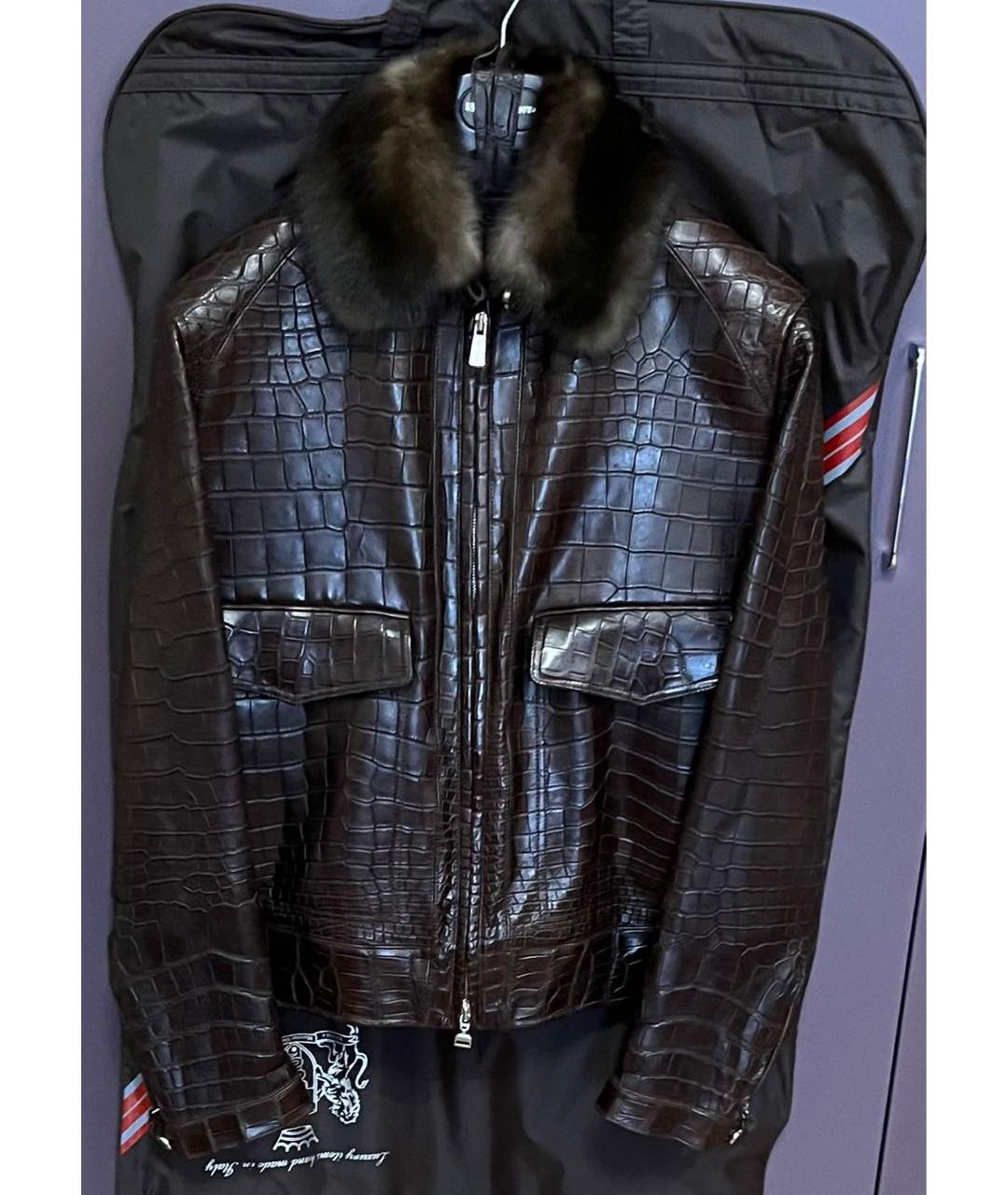 MASSIMO SFORZA Коричневая куртка из экзотической кожи, фото 9