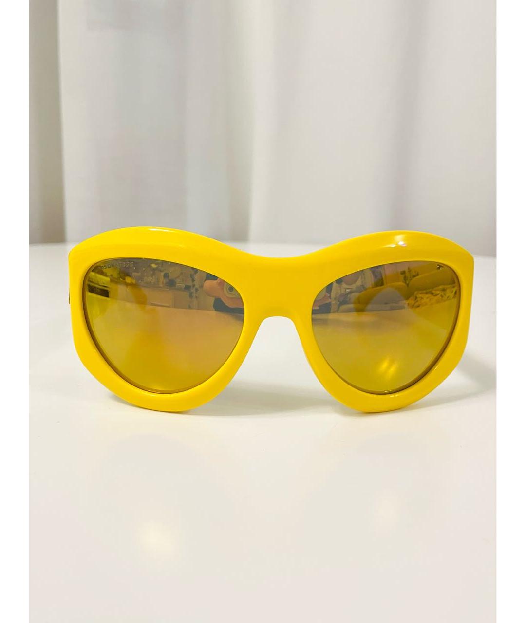 DSQUARED2 Желтые пластиковые солнцезащитные очки, фото 8