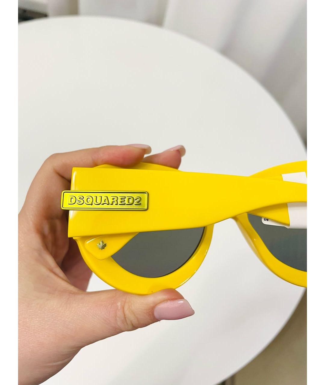 DSQUARED2 Желтые пластиковые солнцезащитные очки, фото 5