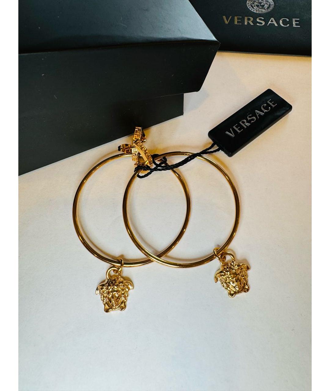 VERSACE Золотые металлические серьги, фото 6