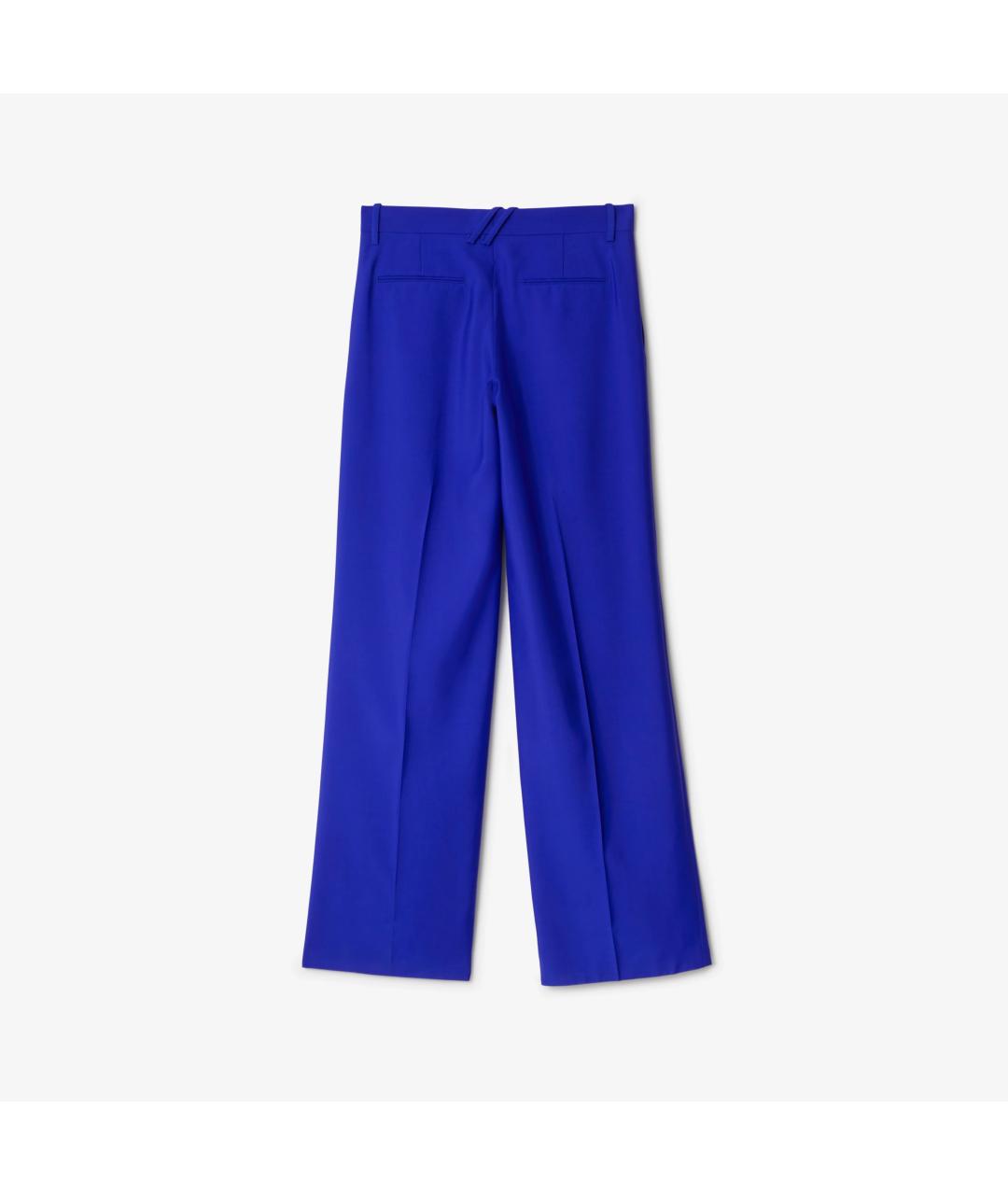 BURBERRY Синие шелковые прямые брюки, фото 5
