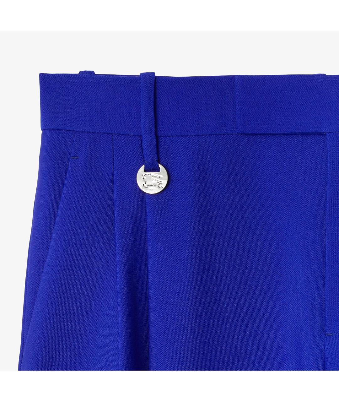 BURBERRY Синие шелковые прямые брюки, фото 6